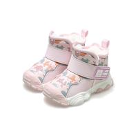 2024冬季男童鞋革面大棉雪地靴防踢撞加绒加厚保暖小童鞋子女