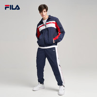 斐乐FILA 24春男款运动外套休闲夹克欧版 深藏蓝/亮白色/正红色 XL