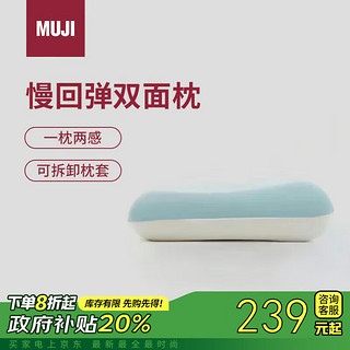 MUJI 無印良品 聚氨酯 可两面使用的慢回弹纤维枕 双面