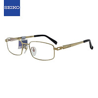 SEIKO 精工 全框钛轻型眼镜架商务眼镜框男款近视眼镜框HC1006 01金色 单独镜框