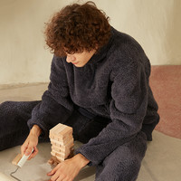 朵朵·可可 朵朵可可冬季宽松套头珊瑚绒长袖长裤睡衣男家居服套装