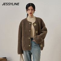 JESSYLINE 2024冬季专柜新款 杰茜莱羊毛毛绒皮草外套女 441221384