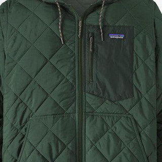 巴塔哥尼亚（Patagonia）Diamond Quilted 防寒保暖透气舒适 连帽男士外套棉服 PinyonGreen(PIGN) XXL