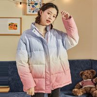 唐狮 TONLION冬季棉衣女潮酷炸街外套棉服韩版短款渐变上衣百搭面包服