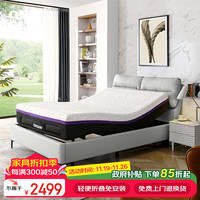 GESIN 革新 电动床 多功能双人床 150x200x35cm 白色+黑色+浅灰