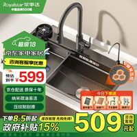 荣事达(Royalstar)水槽大单槽厨房洗菜盆一体盆纳米不锈钢压纹台下洗菜池洗碗槽