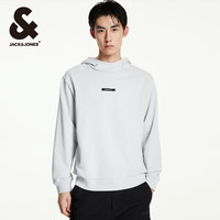 杰克·琼斯（JACK&JONES）男装秋季潮流百搭舒适都市户外机能风高领连帽宽松卫衣男帽衫 静谧灰 常规 175/96A/M