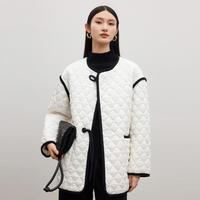 冬季撞色设计感宽松新中式国风棉衣棉服女外套