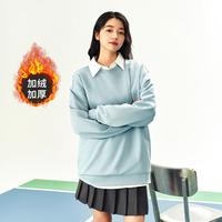 安踏 ANTA【加绒加厚】套头卫衣男秋冬宽松圆领保暖运动服简约百搭休闲上衣