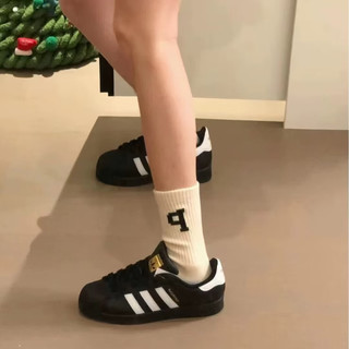 阿迪达斯 （adidas）SUPERSTAR贝壳头减震耐磨低帮儿童板鞋青少年黑色36码EF5398