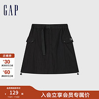 Gap 盖璞 女士工装口袋松紧腰A字户外风半身裙 465785 黑色 L