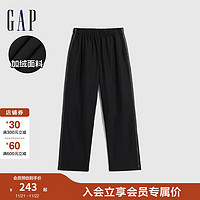 Gap 盖璞 男装冬季款宽松廓形百搭休闲裤836425时尚简约保暖长裤 黑色 180/88A (XL)亚洲尺码