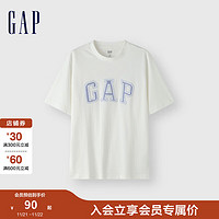 Gap 盖璞 男女装2024夏季新款纯棉字母logo圆领短袖T恤百搭上衣892185 米白色 175/96A(L)亚洲尺码