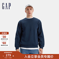 Gap 盖璞 男女装2024秋冬新款丝绒内里纯色圆领卫衣百搭休闲上衣678511 海军蓝 170/92A(M)亚洲尺码