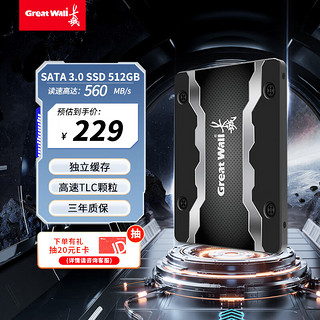 Great Wall 长城 512GB SSD固态硬盘 SATA3.0接口高速读写独立缓存 GW600S系列 读速560MB/S