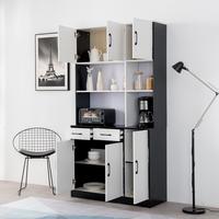 黑白色餐边柜靠墙一体储物高柜客厅厨房置物架茶水高架备餐立柜