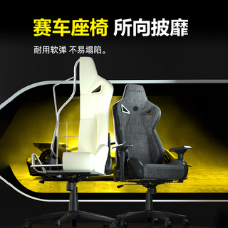 凯诺克斯（KARNOX）电竞椅人体工学椅子靠背舒适游戏椅子可躺升降椅子久坐不累电脑椅 黑鲨-灰（4D扶手阳离子涤纶） 升降扶手 120-155度(含) 黑鲨-灰（4D扶手）