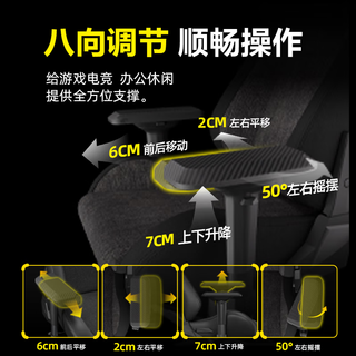 凯诺克斯（KARNOX）电竞椅人体工学椅子靠背舒适游戏椅子可躺升降椅子久坐不累电脑椅 黑鲨-灰（4D扶手阳离子涤纶） 升降扶手 120-155度(含) 黑鲨-灰（4D扶手）