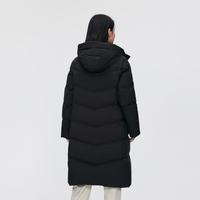 【24年】冬季连帽合身H型中长款经典休闲羽绒服女