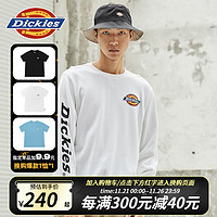 Dickies 帝客 卫衣 男式袖部印花圆领长袖休闲毛圈布上衣 百搭8148 白色 M