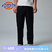 Dickies 帝客 松紧腰围双膝休闲裤 男女情侣 休闲百搭舒适长裤 DK0A87GZ Y 黑色 28