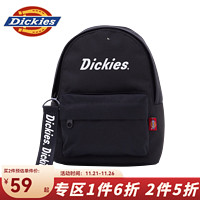 Dickies 帝客 双肩包 字母印花装饰带双肩包 休闲mini小包 双肩包 9687 黑色