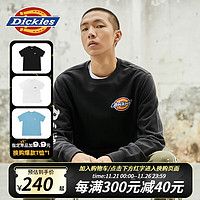 Dickies 帝客 卫衣 男式袖部印花圆领长袖休闲毛圈布上衣 百搭8148 黑色 S