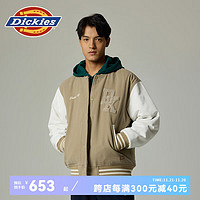 Dickies 帝客 胸口大字母拼色夹克 简约百搭休闲夹克 男女同款 DK0A87GT Y 沙色 2XL