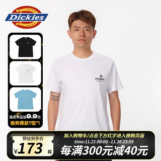 Dickies 帝客 短袖T恤 休闲后背大印花舒适百搭宽松短袖T恤 DK0A87CT 白色 M