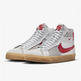 NIKE 耐克 高帮男子休闲鞋SB ZOOM BLAZER MID运动鞋FD5113-100 白色 40码