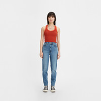 Levi's李维斯女士时尚高腰锥形蓝色潮流显瘦窄脚牛仔哈伦裤