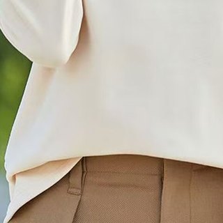 子牧棉麻2024秋冬装 女韩版德绒刺绣POLO领磨毛打底衫休闲翻领上衣2404 杏色 M(95-105斤)