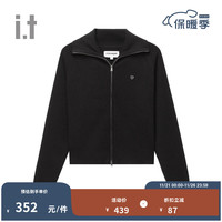 :CHOCOOLATEit 女装翻领拉链针织衫2024秋季简约质感4693XFN BKX/黑色 XS