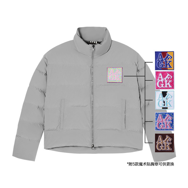 A FEW GOOD KIDS AFGK24FW魔术贴立领短款羽绒服男女冬季白鸭绒加厚保暖情侣外套