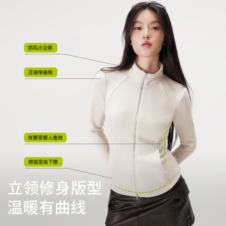 半练双面加厚摇粒绒外套女修身显瘦抗静电抓绒衣防风保暖短外套 M