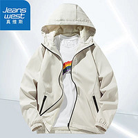 JEANSWEST 真维斯 春秋冲锋外套新款百搭情侣夹克防风户外运动登山服休闲男士