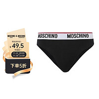 MOSCHINO 女士字母印花三角内裤 Z A4732 9014 黑色 1