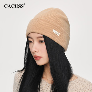 Cacuss纯羊毛帽子女秋冬保暖毛线帽加厚护耳帽月子帽针织帽冷帽