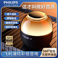 PHILIPS 飞利浦 智能蓝牙音箱无线便捷式家用通用小钢炮炫彩灯光氛围音响