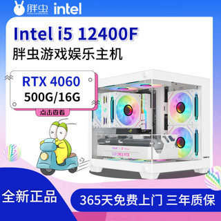 百亿补贴：GAINWARD 耕升 胖虫Intel 12400F搭载RTX4060电竞游戏diy组装机