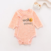 小数点 童装婴儿连体衣春秋款男女宝宝彩棉哈衣系带贴身内穿新生儿