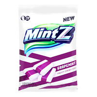 MintZ 需首购:MintZ印尼进口清凉水果味糖果休闲零食清新口气 葡萄薄荷味软糖 115g