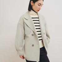 丽丽 LILY热销秋冬季高级感小个子外套女宽松中长全绵羊毛呢大衣女