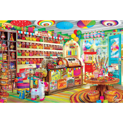 YICHEN TOYS 艺臣玩具 大型高难度成人1000片木质拼图风景卡通动漫减压玩具男女生礼物 七彩糖果店1000片木质（带图纸）