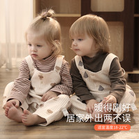 婴儿背带裤秋冬季夹丝加厚保暖连身长裤连体衣服休闲男女宝宝裤子