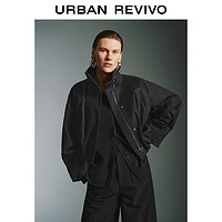 URBAN REVIVO UR2024冬季新款女装时尚宽松休闲插肩袖立领外套UWG140158