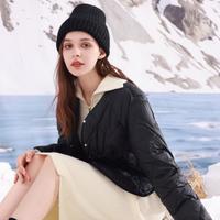 【24年人气】绗线羽绒服轻薄白鸭绒外套内胆V领简约上衣女