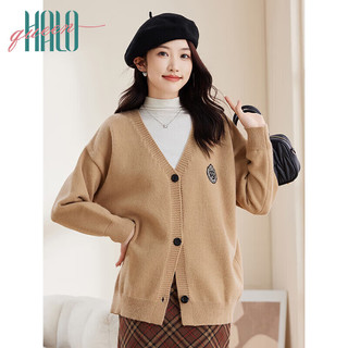 Halo Queen针织开衫女秋冬加厚保暖时尚学院风V领休闲针织衫H144Z3002