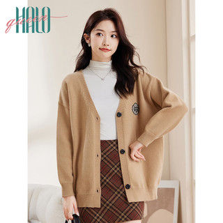 Halo Queen针织开衫女秋冬加厚保暖时尚学院风V领休闲针织衫H144Z3002