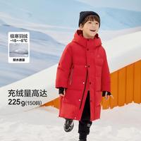 亲子防风防水透湿儿童羽绒服男童女童加厚中长款2024冬装